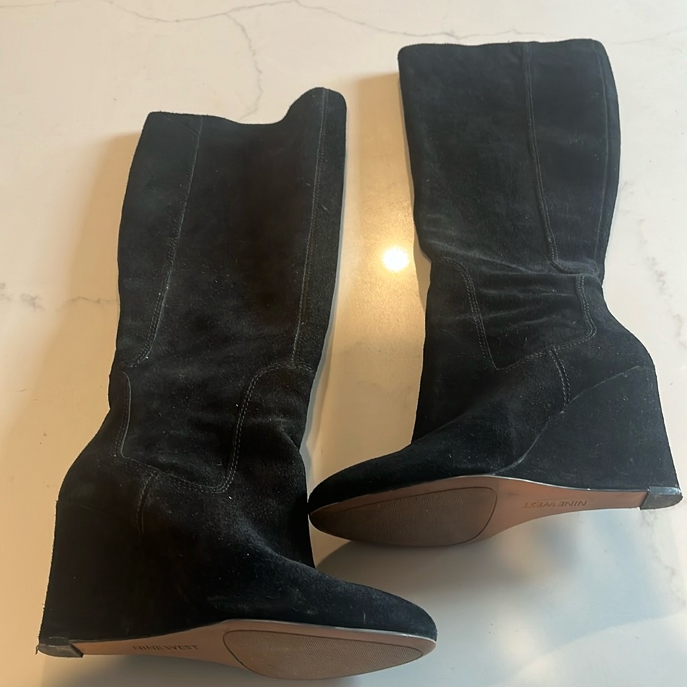 Nine West suede wedge boots